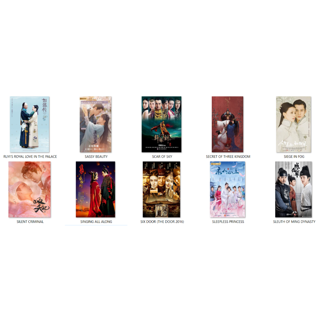 Serial mandarin cina Ruyi's Royal Love in Palace, Sassy Beauty, Scar of Sky, Secret of Three Kingdom