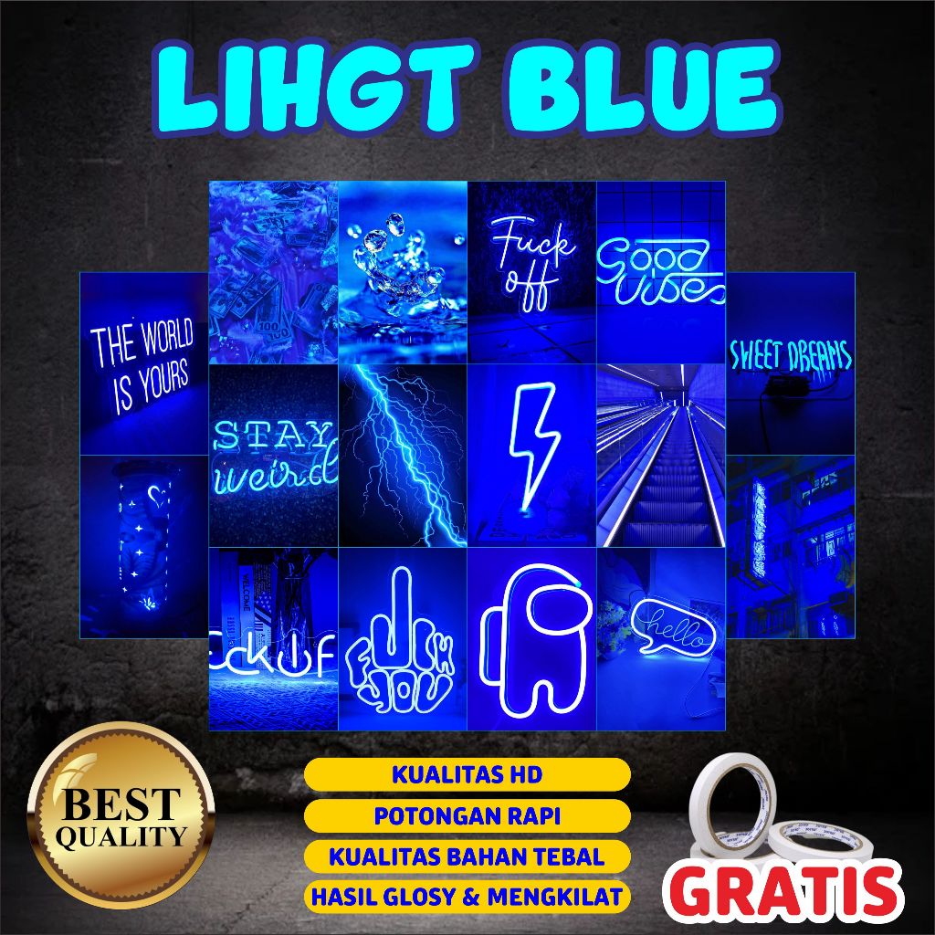 [16PCS] Poster Neon Aesthetic Kamar Dinding