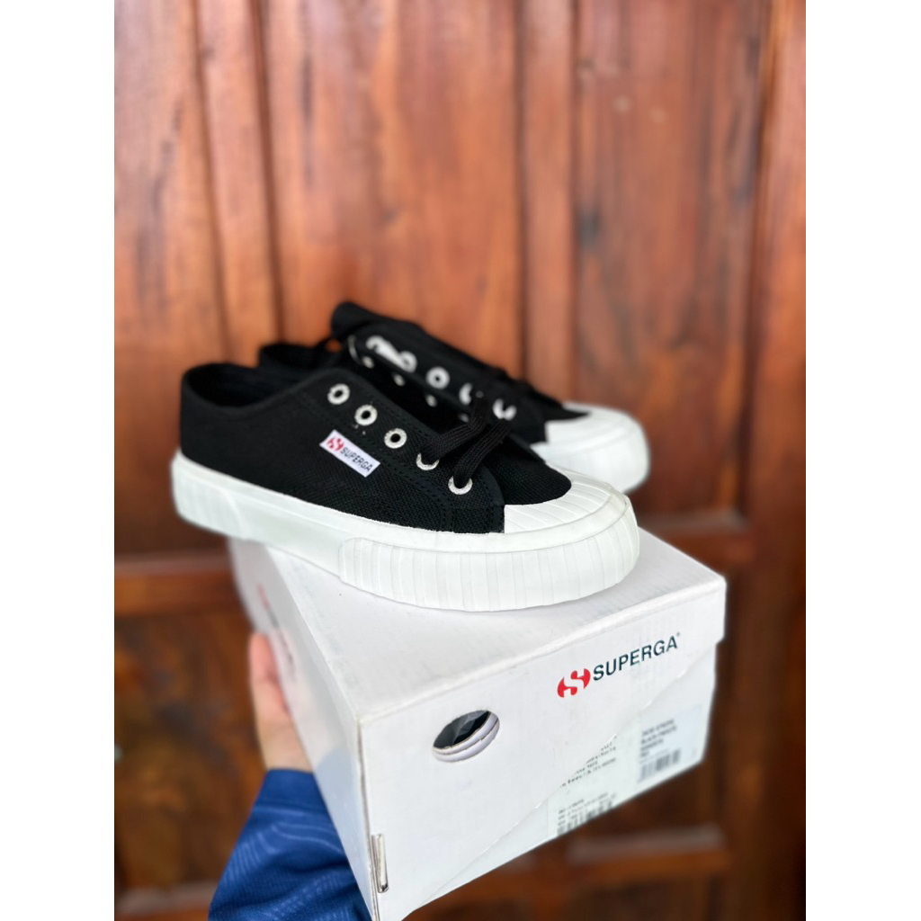 SUPERGA BLACK-WHITE 100% ORIGINAL