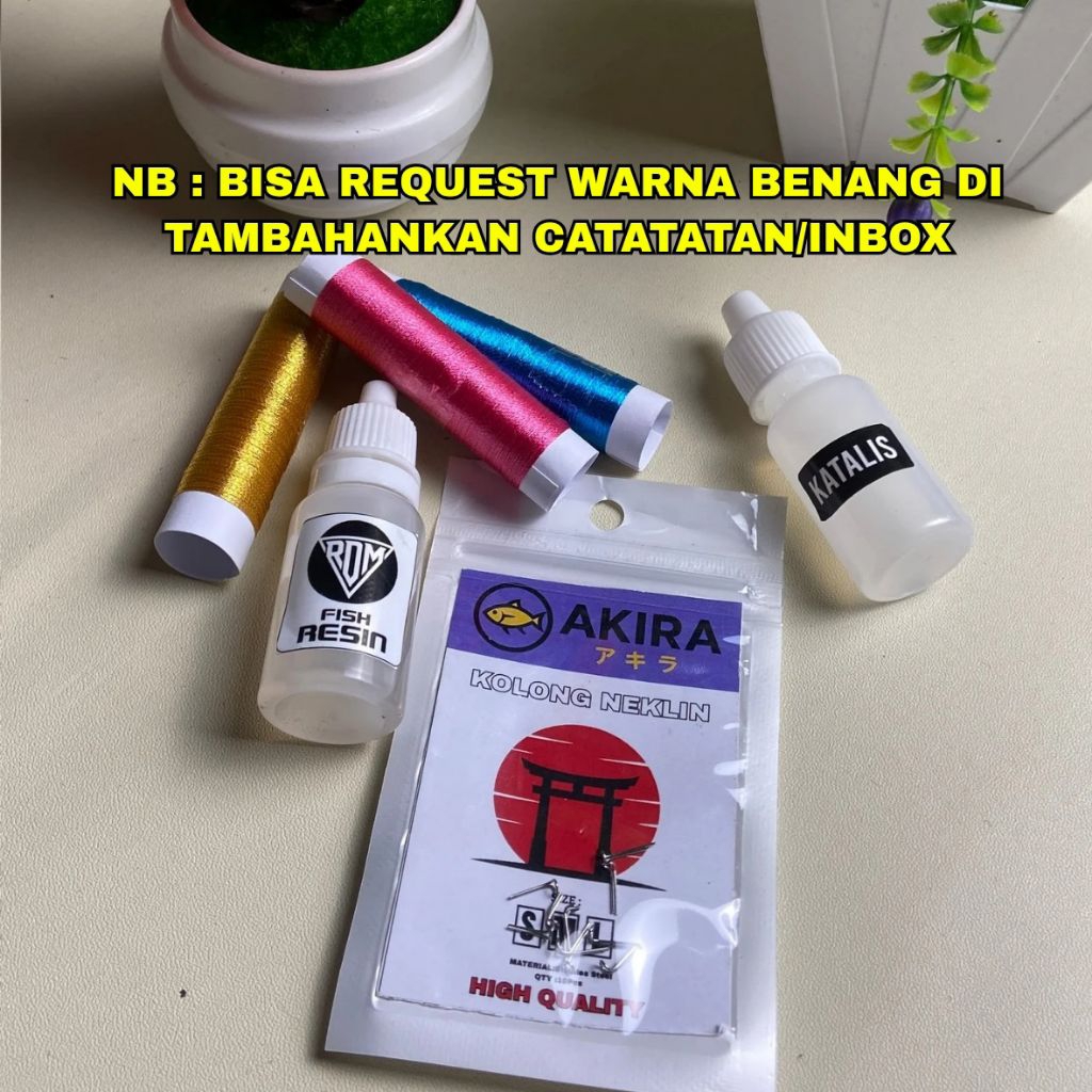 Paket resin kolongan neklin free 3 benang wrapping