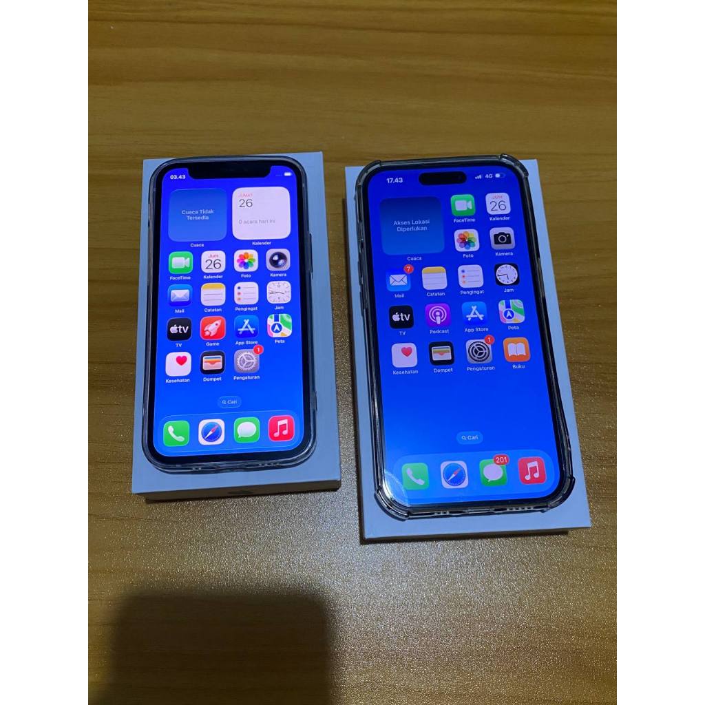 iphone second 14 pro & 12 mini bea cukai 256gb 128gb original minus mulus like new sinyal permanent