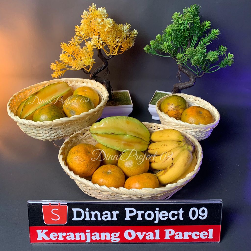 Keranjang Parcel Buah anyaman bambu oval - Souvenir - Parcel buah Oval - parcel snack - hampers - Ha
