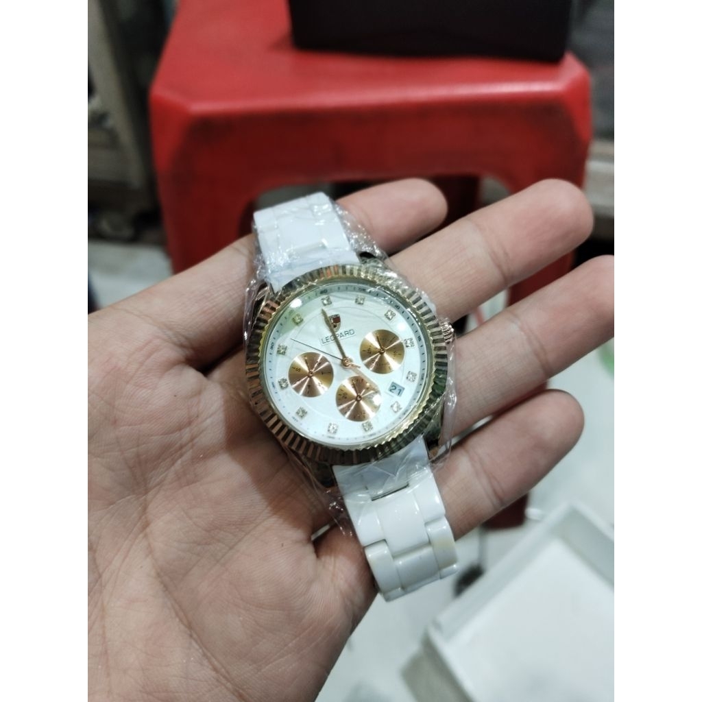 JAM TANGAN FULL KERAMIK LEOPARD ORIGINAL 0804