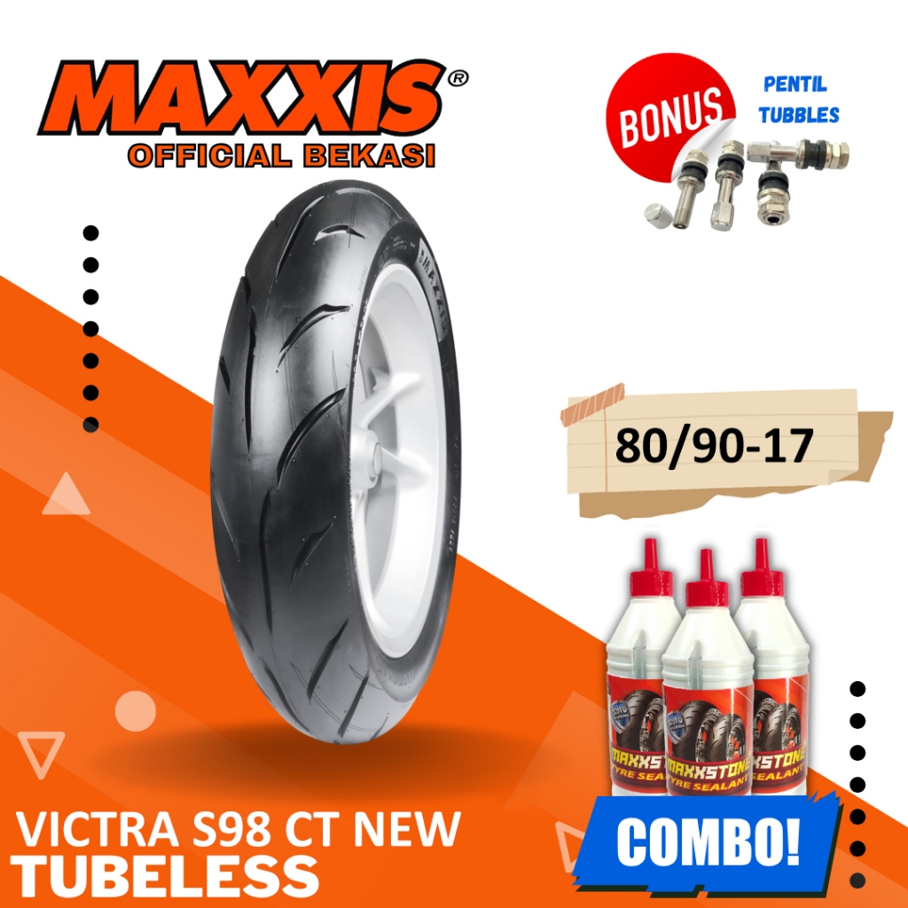 [READY COD] BAN MAXXIS RING 17 VICTRA 98 CT TUBELESS 80/90-17 / BAN MOTOR RING 17 MAXXIS / BAN MAXXI