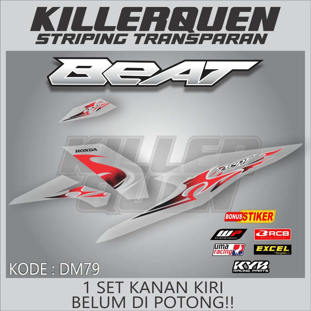 STRIPING TRANSPARAN MOTOR BEAT DELUXE  STRIPING TRANSPARAN BEAT DELUXE  (DM79)