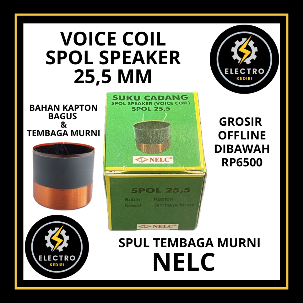 Spul speaker 25,5 kapton bagus heatsink | heatsink voice coil 25mm NELC