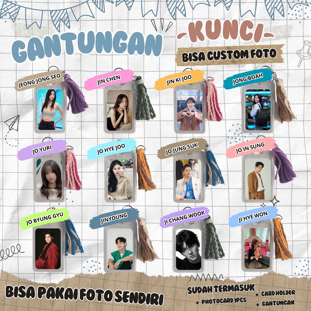 (BISA CUSTOM) GANTUNGAN KUNCI MACRAME KPOP | JEONG JONG SEO I JI CHANG WOOK I JI HYE WON I JIN CHEN 
