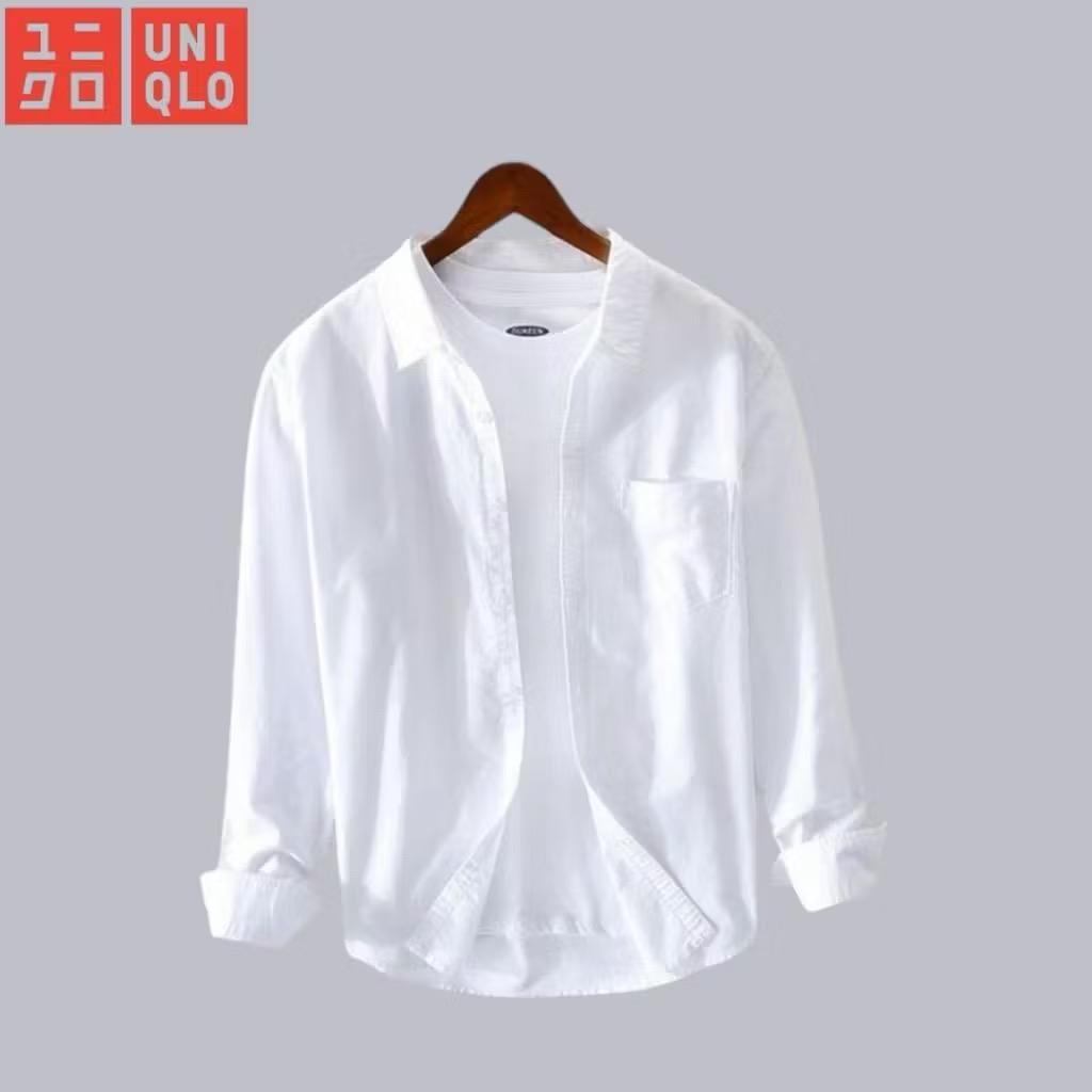 Kemeja Putih Uniqlo Kemeja Premium Kemeja Pria Lengan Panjang