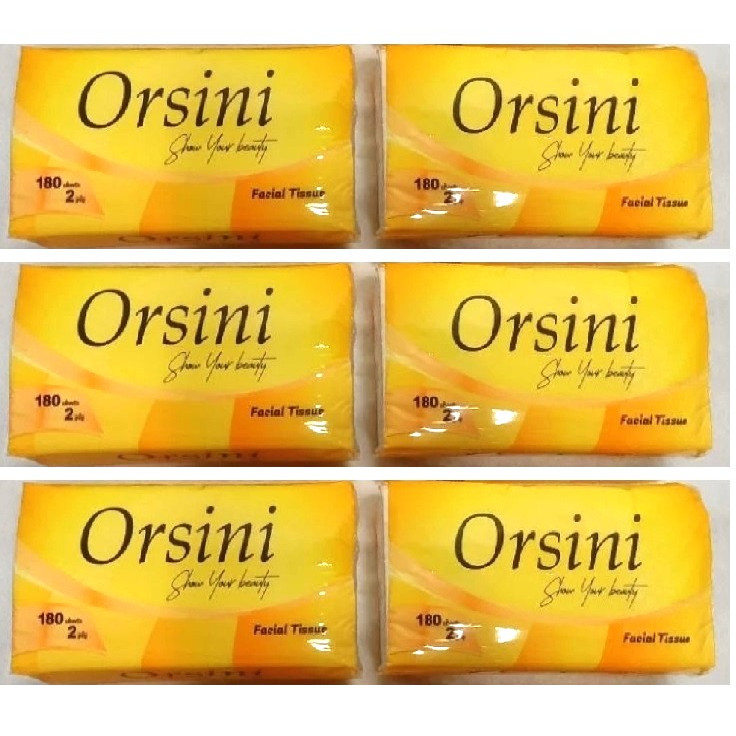 ( PAKET 6 pcs ) ORSINI 180 Sheet Tissue Facial 180 Sheet