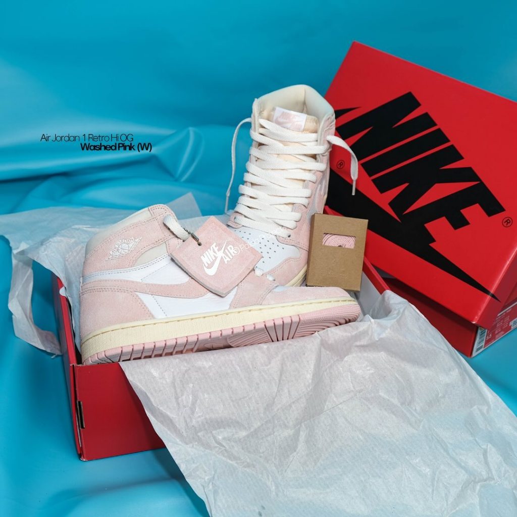 Sepatu Sneakers Wanita Air Jordan 1 Retro High OG Washed Pink 100% Authentic