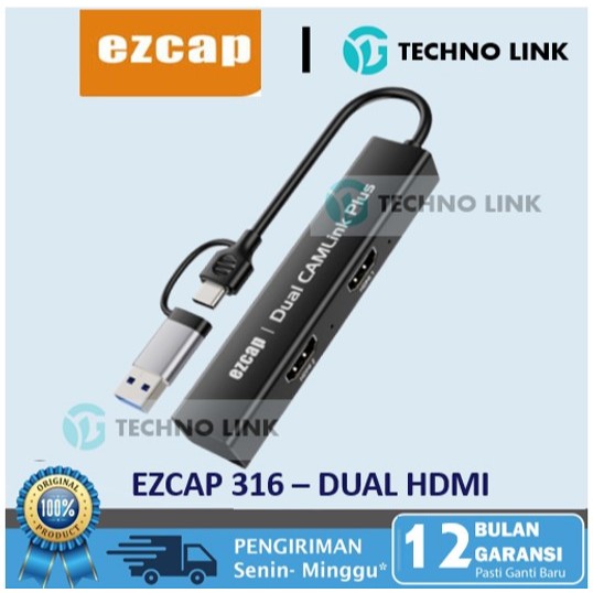 EZCAP 316 USB 3.0 Type C Dual HDMI Video Capture 2 port ( 2 in 1 ) EZCAP 314