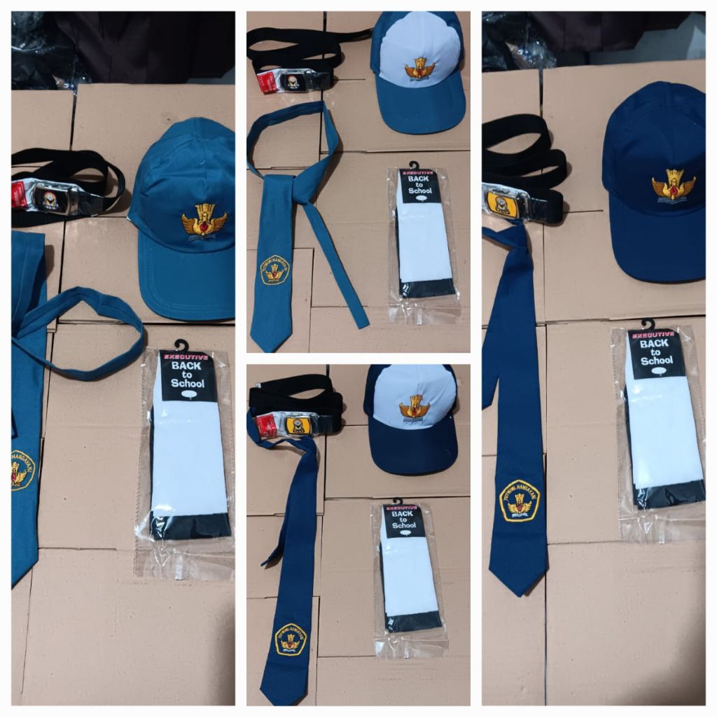 AKSESORIS TOPI SD SMP NEGERI SATU SET BISA COD