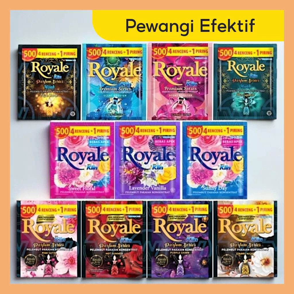 6 Renceng ROYAL PEWANGI PAKAIAN 500an (96 Sachet)