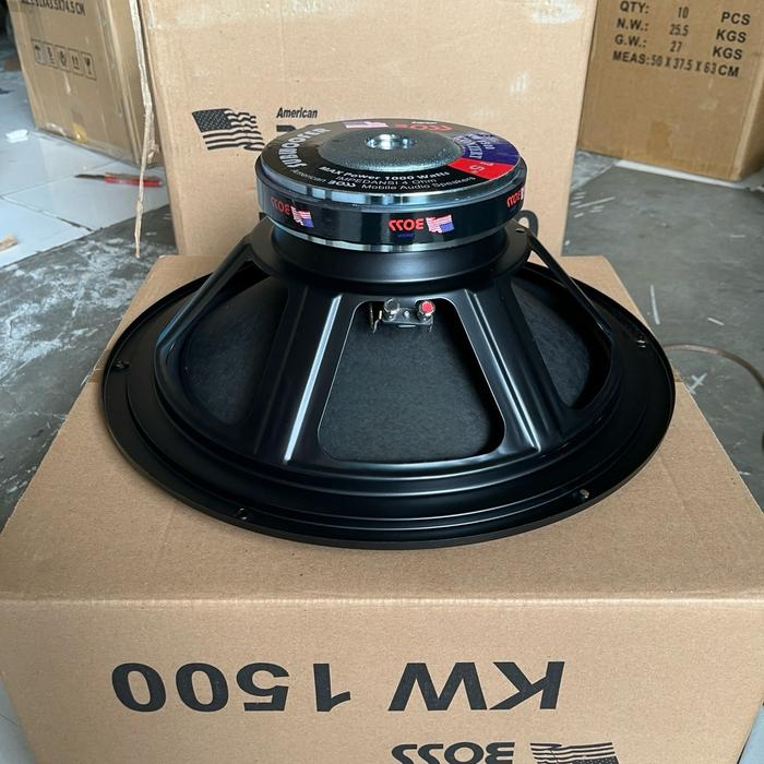 Speaker Komponen Subwoofer American Boss KW1500 15in VC 60mm 1000 W Sub Woofer KW-1500 KW 1500 15inc
