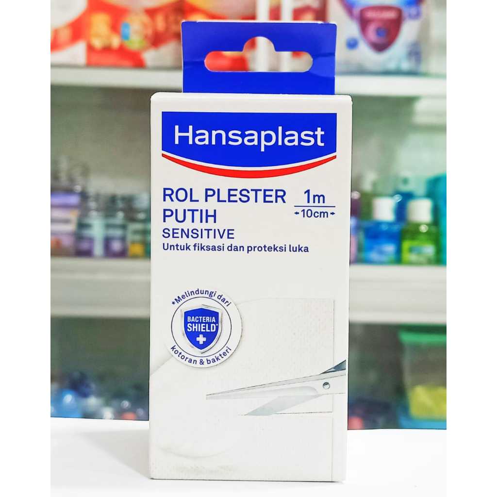 HANSAPLAST ROL PLSTER PUTIH SENSITIVE 1 KOTAK(1M X 10CM) - PLESTER UNTUK FIKSASI DAN PROTEKSI LUKA
