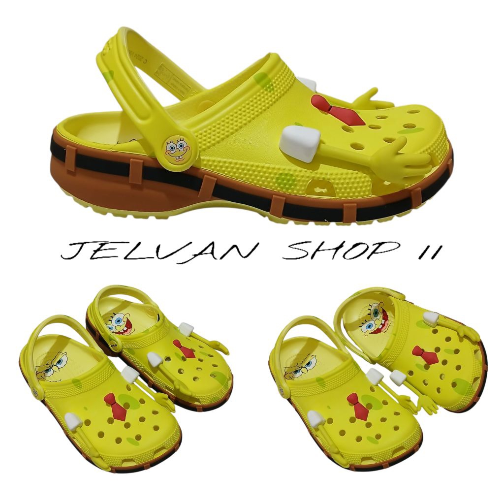 SANDAL CROCS SPONGEBOB/SANDAL CROCS UNISEX/SANDAL CROCS DEWASA & ANAK-ANAK/SANDAL CROCS CHARACTER/SA