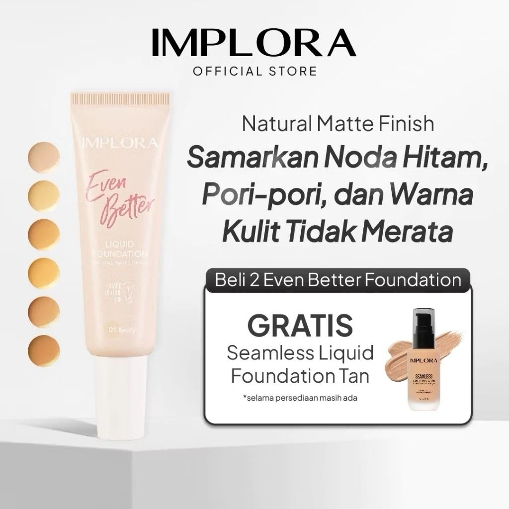 Implora Even Better Liquid Foundation 25g Original BPOM | Foundation Full Coverage Ringan