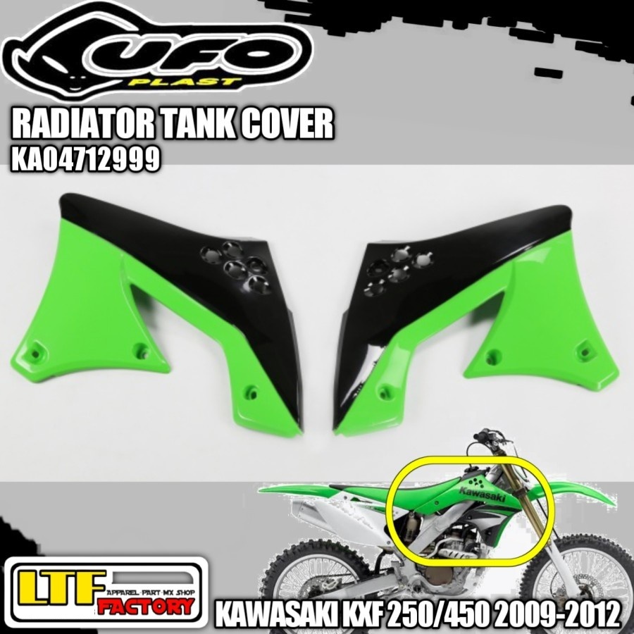 KAWASAKI KX - KXF 250 450 F 2009 2010 2011 2012 - UFO RADIATOR SCOOP TANK COVER BODY KIT - SAYAP SAM