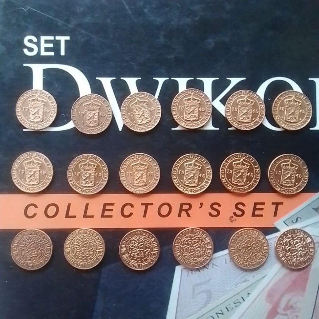 UANG KUNO ASLI KOIN NEDERLAND INDIE 1/2 CENT TAHUN 1945