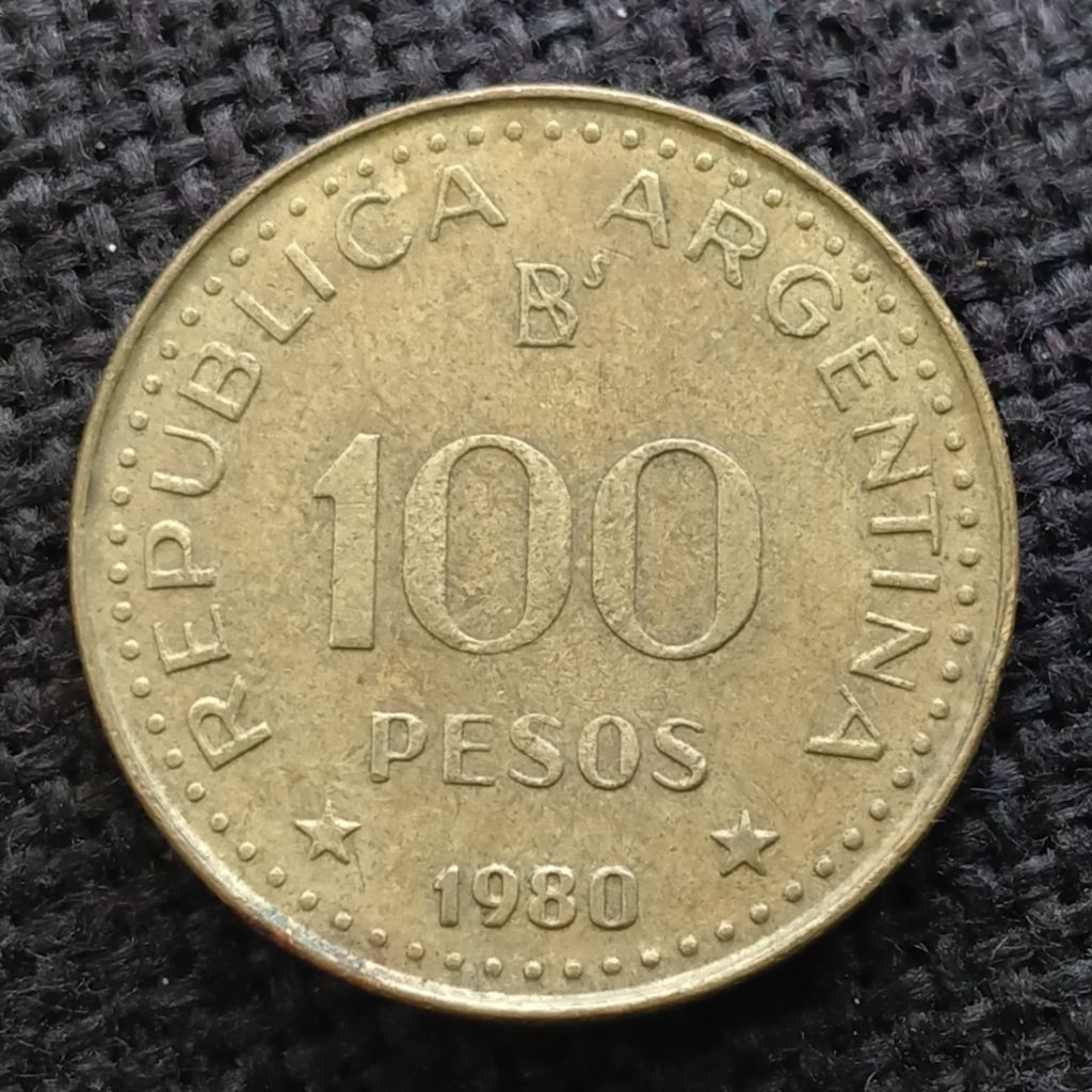 Koin Kuno Argentina 100 Peso 1978 Jendral Jose San Martin