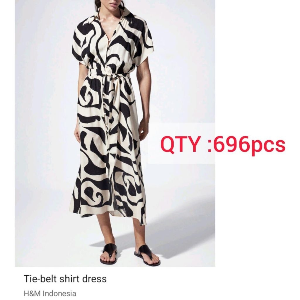 Tie Belt Shirt Dres HM