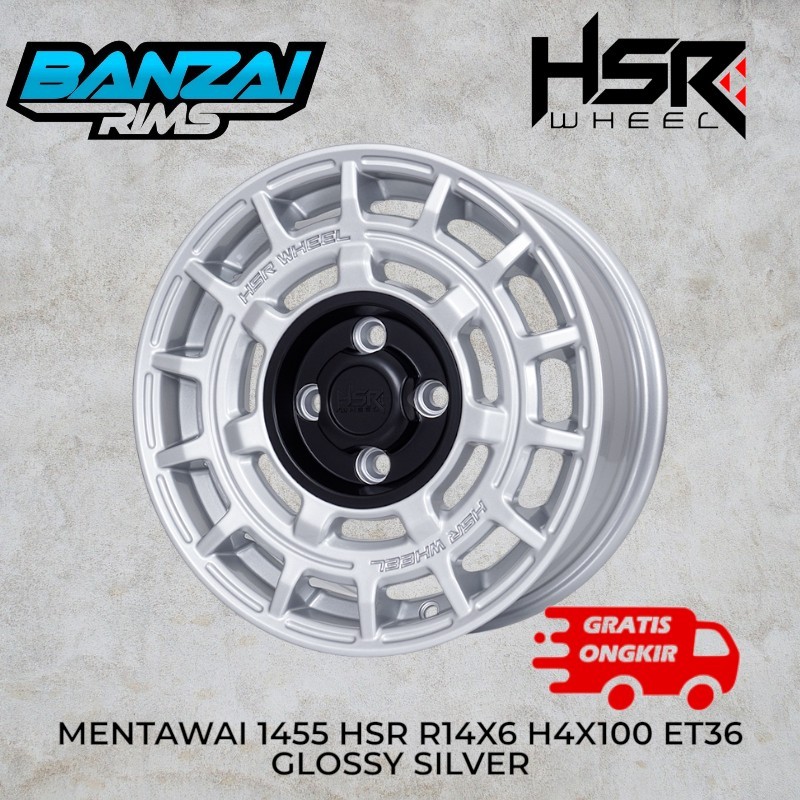 velg mobil racing ring 14 hsr mentawai lubang 4x100 / velg racing ring 14 model retro murah