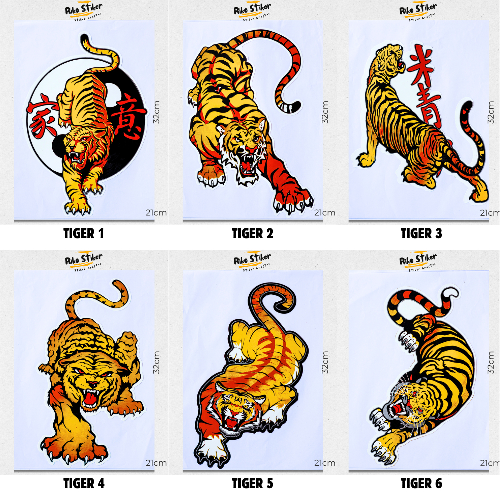 Stiker Graftac Macan Harimau Ukuran Besar | Sticker Tiger Vinyl | Stiker Cutting Macan Harimau