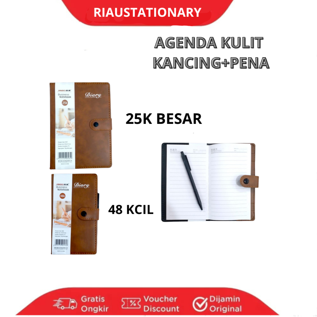 notebook kulit kancing+pena