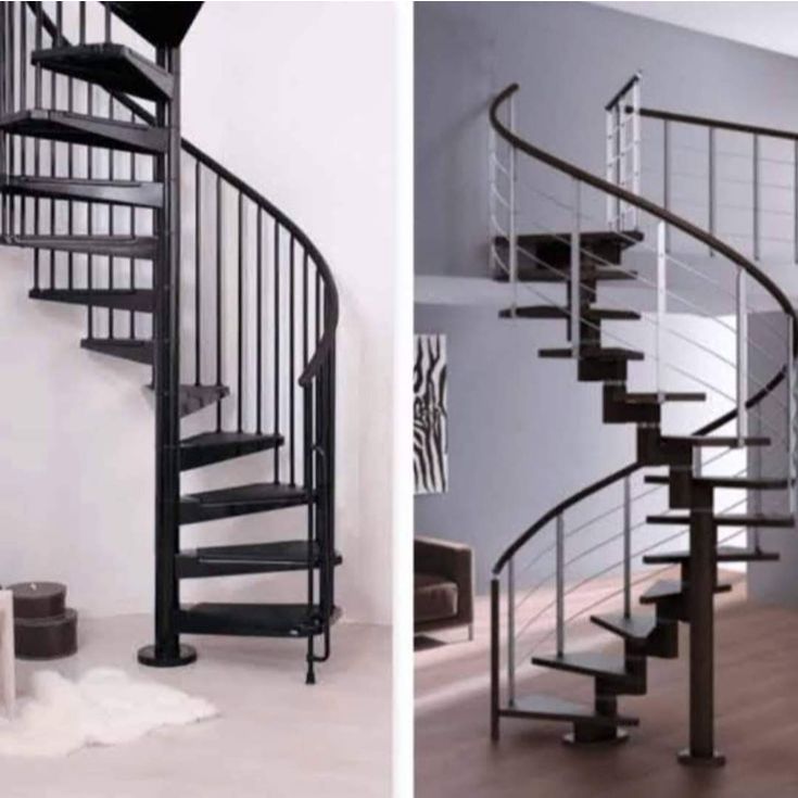 Tangga Besi Putar Spiral Pijakan Bordes minimalis Modern [MT001]