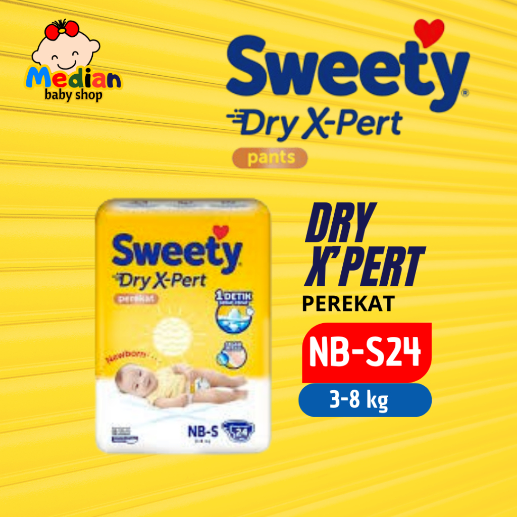 Sweety Dry X-Pert Popok Perekat Celana NB24 S38 M32 L28 XL24 XXL20 Pampers Bayi Newborn
