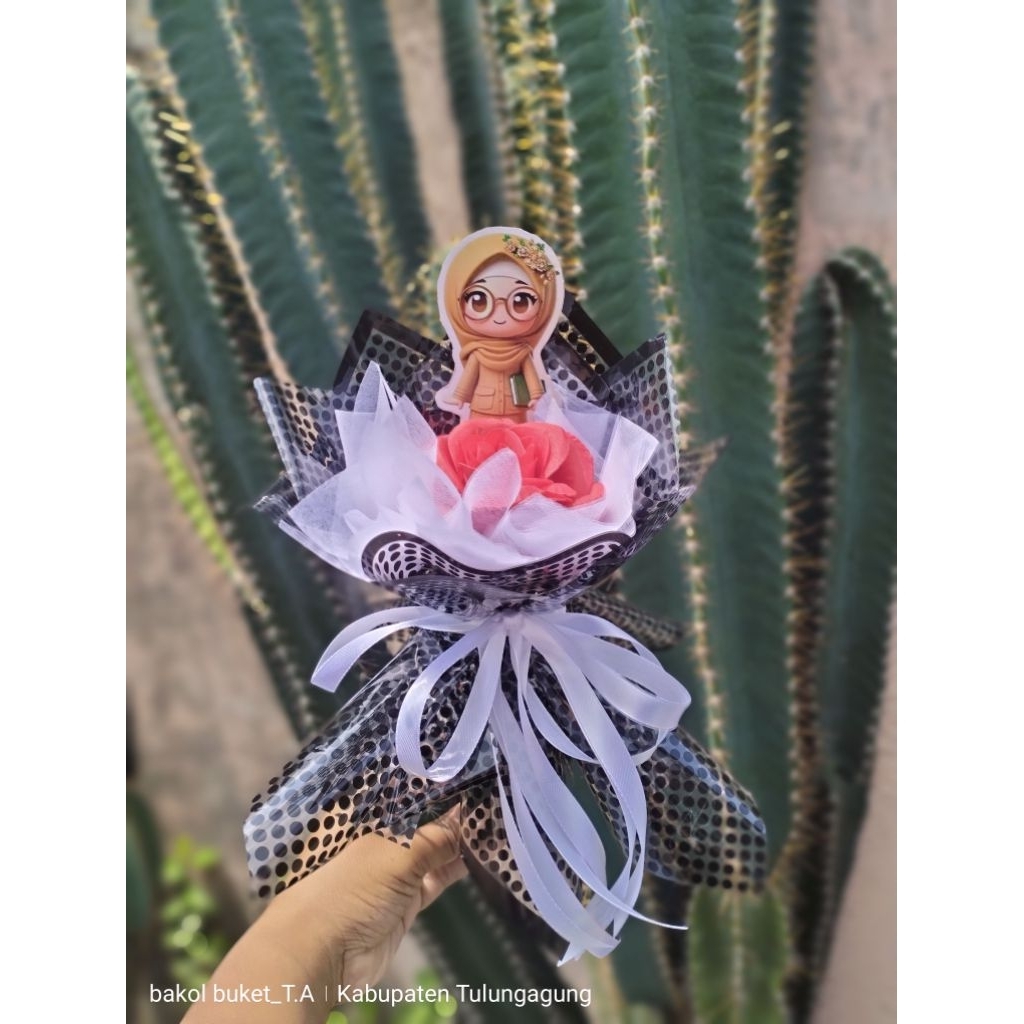 round buket mini ,buket mini buat hari guru kado hari guru