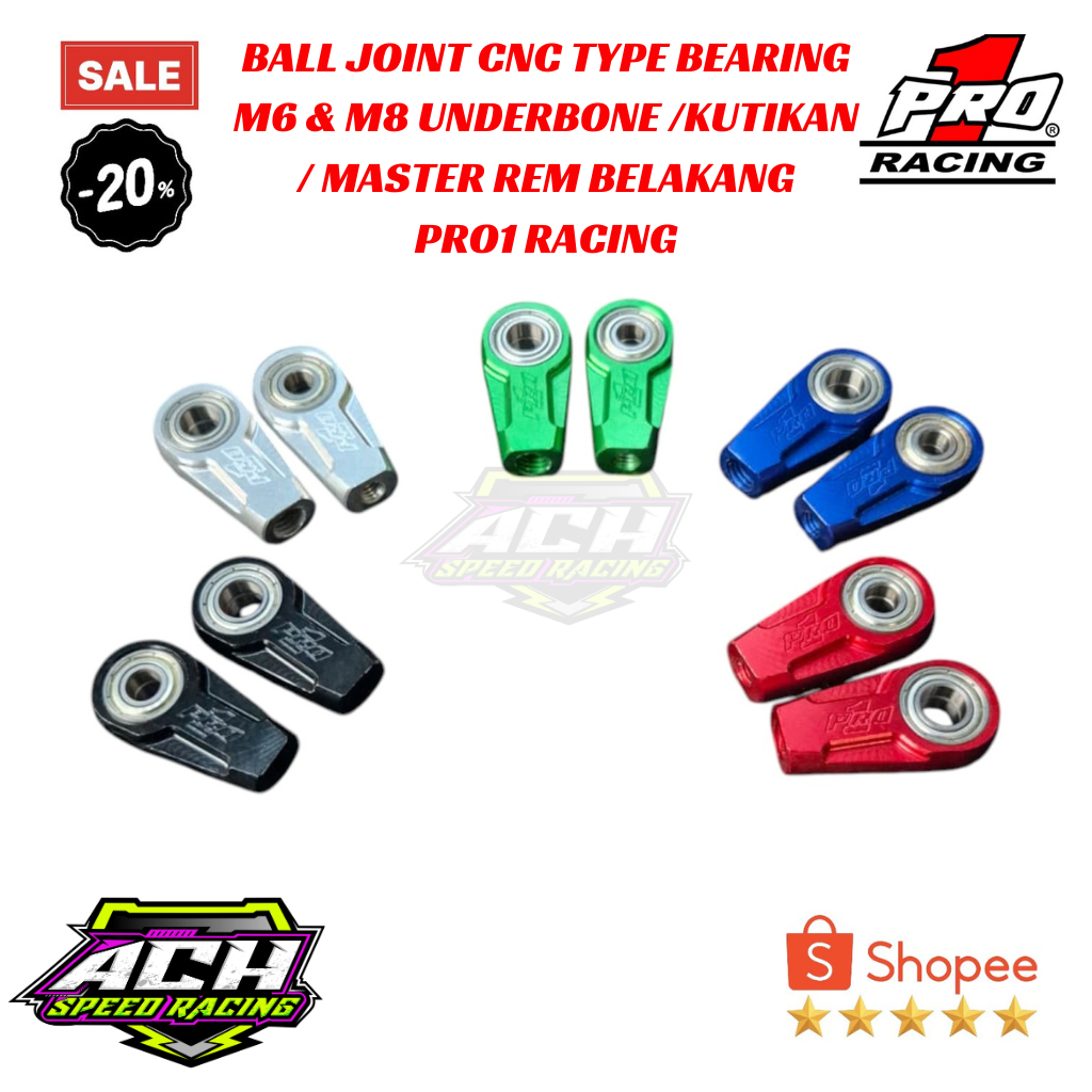 BALL JOINT CNC TYPE BEARING M6 & M8 UNDERBONE / KUTIKAN / MASTER REM BELAKANG PRO1 RACING
