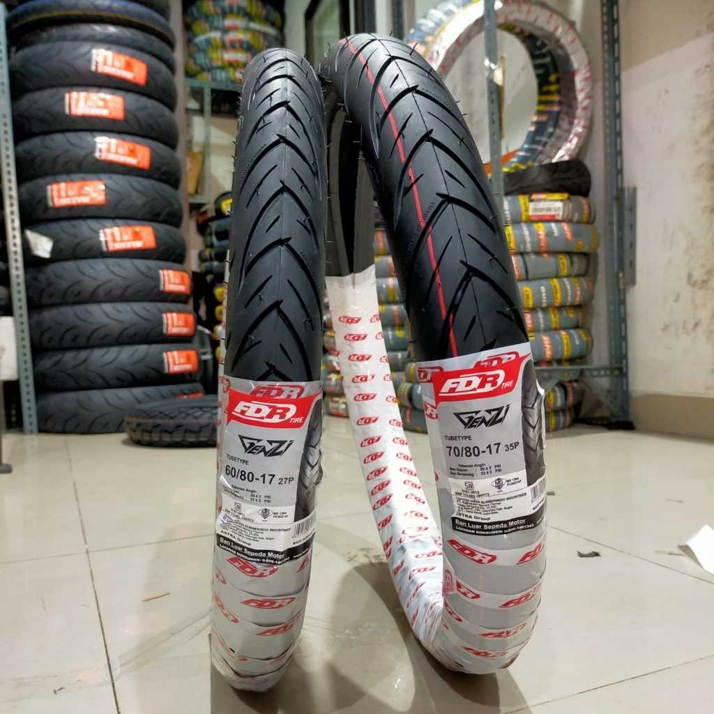 BAN LUAR FDR GENZI TUBETYPE (215 -17 ) NON TUBLES 60/80-17 ALL TYPE MOTOR RING 17 PRODUKSI PEMUATAN 
