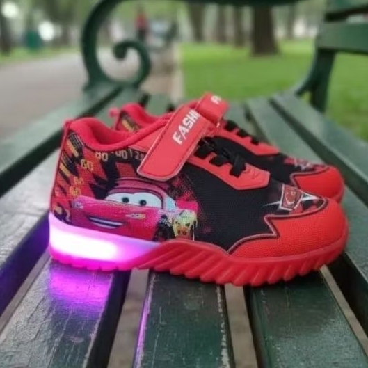sepatu led CARS sepatu anak laki-laki sepatu anak led mobil
