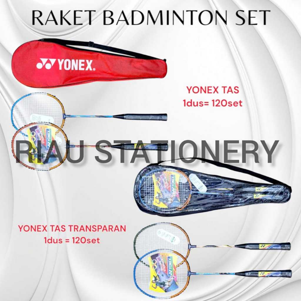 {Yonex} Raket Badminton Set Sambung + Tas Murah isi 2