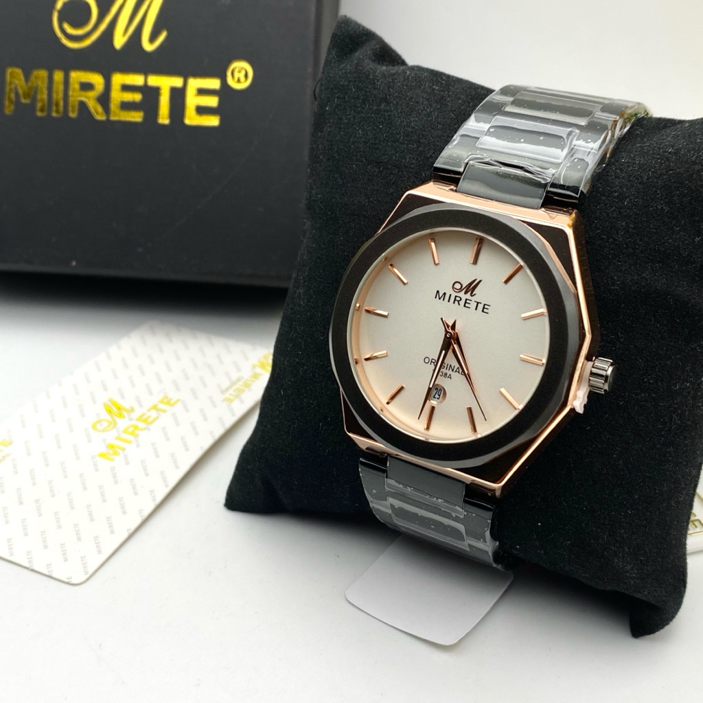 Jam Tangan Pria MIRETE Watch Tipe-9238A Rantai Bahan Stainless Stell Tanggal Aktif Tahan Air Analog 