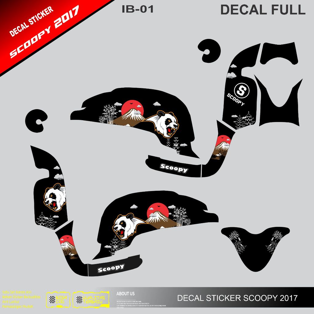 DECAL SCOOPY 2017 || DECAL STICKER VARIASI MOTIF KEREN