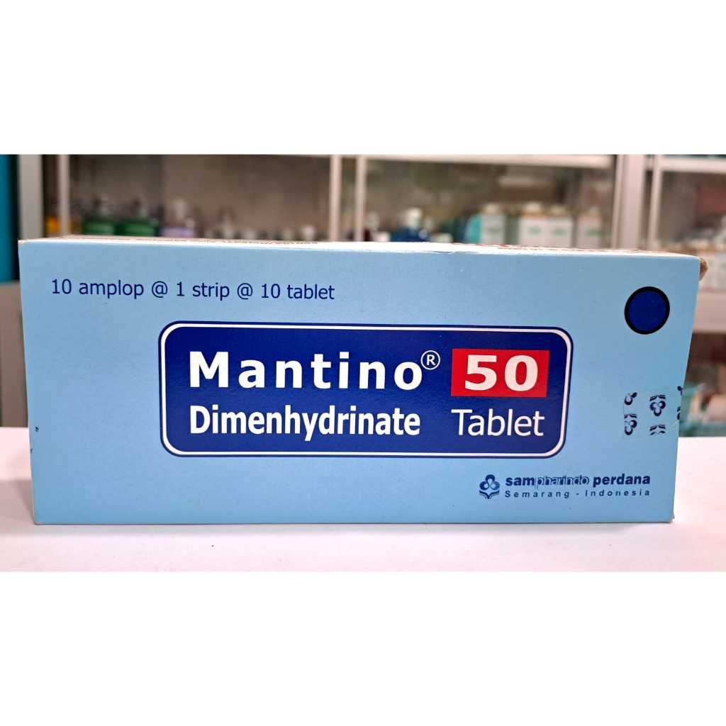 Mantino 50MG 𝟏 𝐊𝐎𝐓𝐀𝐊 𝐈𝐒𝐈 𝟏𝟎𝟎 𝐓𝐀𝐁𝐋𝐄𝐓 - Mengatasi Mabuk Perjalanan/Vertigo/Mual/Muntah