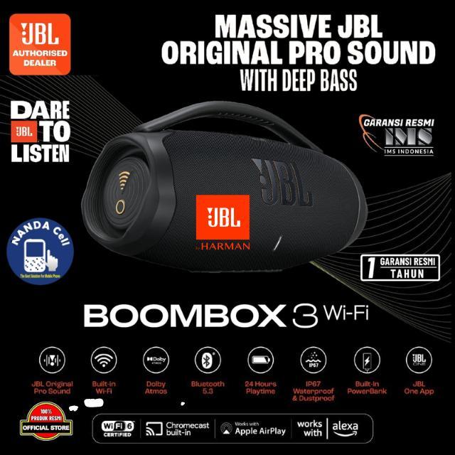 JBL Boombox 3 Wi-Fi / WiFi and Bluetooth Portable Speaker with Massive JBL Original Pro Sound and De