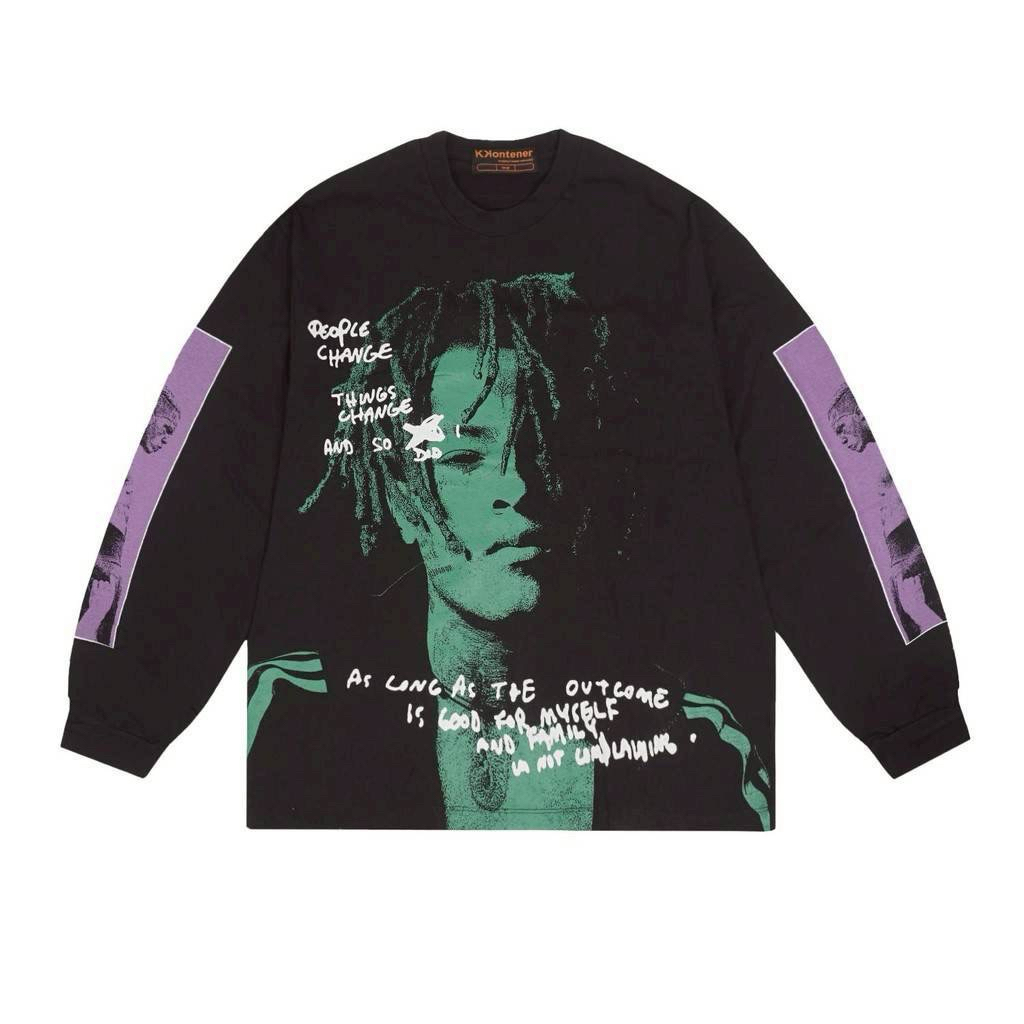 Kaos lengan panjang dengan pola oversize fit XxxTentacion