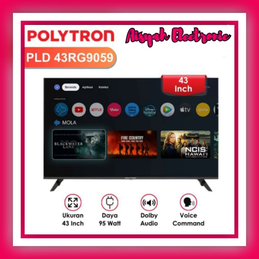 PROMO GOOGLE TV POLYTRON 43 INCI FHD 43RG9059 GARANSI 5 TAHUN