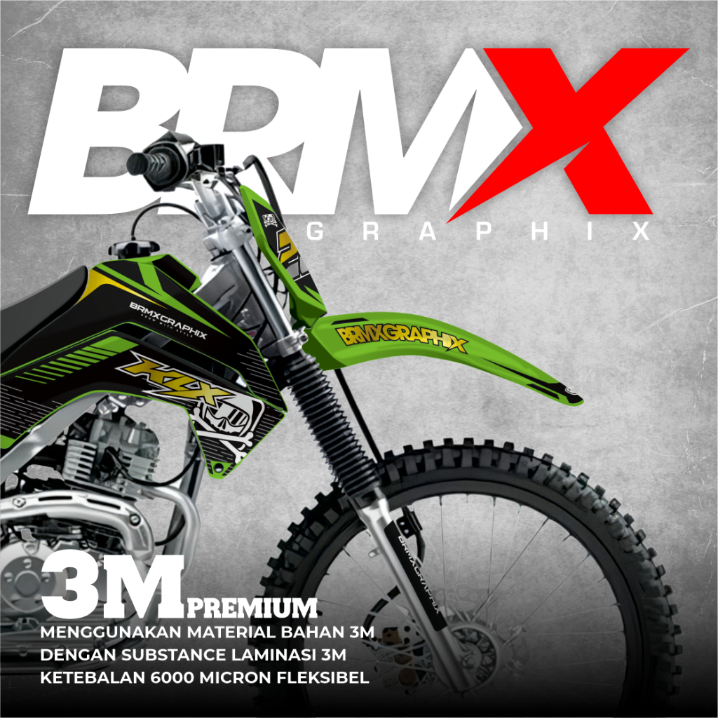 DECAL STIKER KAWASAKI KLX 140 PREMIUM FULLBODY CUSTOM DESAIN BRMXGRAPHIX TYPE PREEMIUM 3M