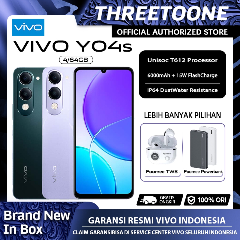 [Official Store] Vivo Y04s 4/64GB — Garansi Resmi Vivo Indonesia