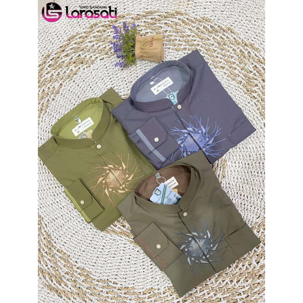 Baju taqwa Al-Mia warna lengan panjang/ taqwa kekinian pria/ taqwa kualitas premium
