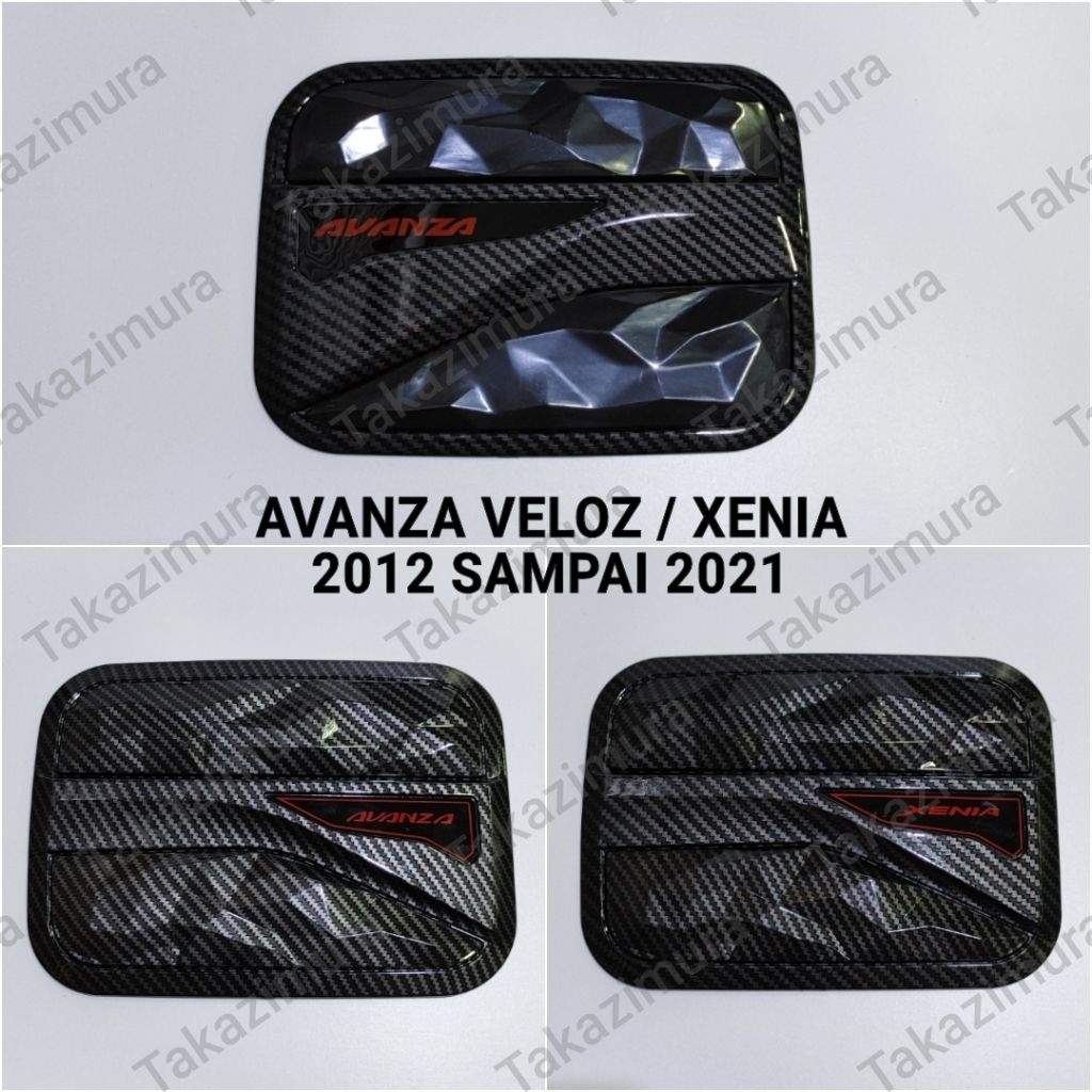 TANK COVER TUTUP TANGKI CARBON MOBIL ALL NEW AVANZA VELOZ XENIA 2012 2013 2014 2015 2016 2017 2018 2