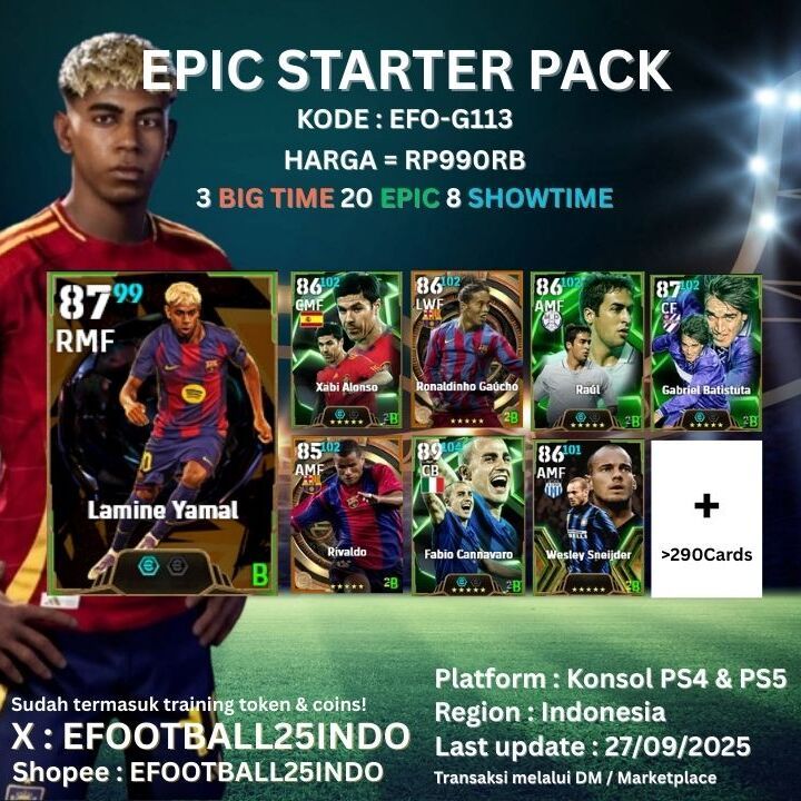 GrahaGamingID GGID-G113 Starter Pack Akun eFootball Konsol PS4 PS5