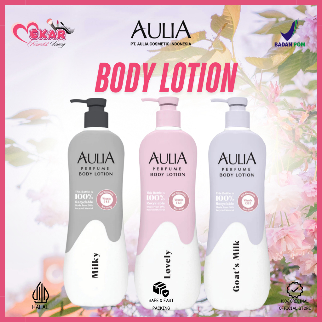 AULIA PERFUME BODY LOTION | PARFUME HBL - 600 ML | Body Lotion Aulia Milky Goat Milk Lovely | Body L