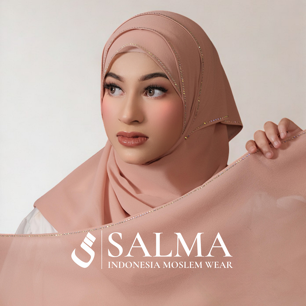 ABAYA SALMA - PASHMINA SHELLA MANIK  CHIFFON ARAB PREMIUM MEWAH SIMPLE PASMINA MAULID