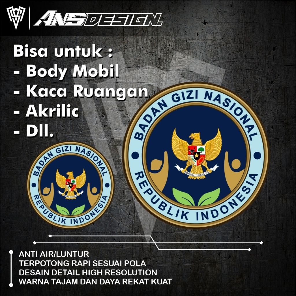 Sticker Logo BGN / Sticker Badan Gizi Nasional / Sticker SPPG