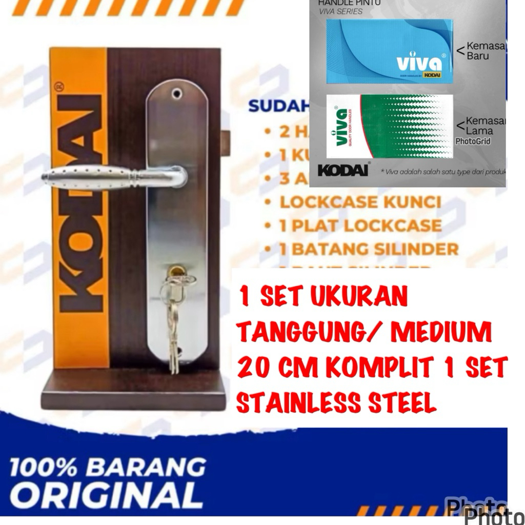 Kodai kunci pintu ukuran tanggung 20 cm garansi 3 tahun Kunci handle Pintu sedang hitam sus 304 Mini